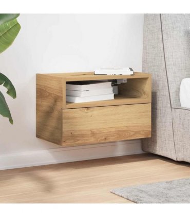 vidaXL Wall-mounted Bedside Cabinet Artisan Oak 45x26x28.5 cm
