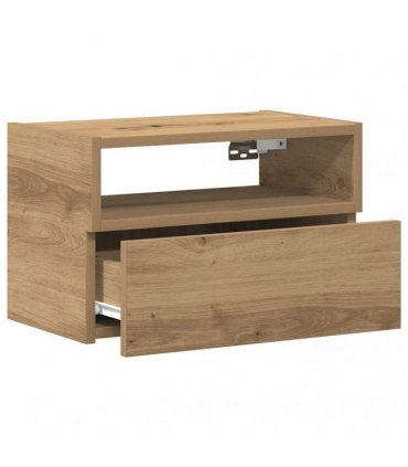 vidaXL Wall-mounted Bedside Cabinet Artisan Oak 45x26x28.5 cm