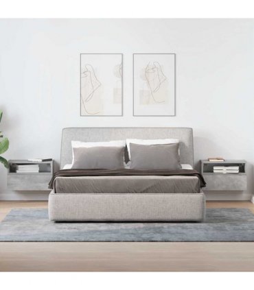 vidaXL Wall-mounted Bedside Cabinets 2 pcs Concrete Grey 45x26x28.5 cm