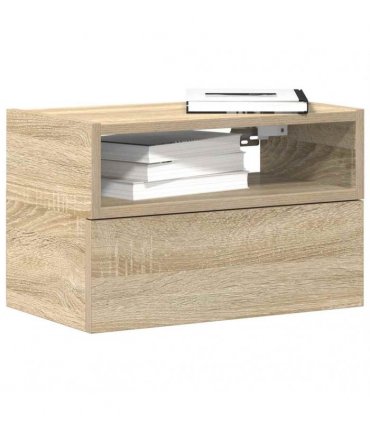 vidaXL Wall-mounted Bedside Cabinet Sonoma Oak 45x26x28.5 cm