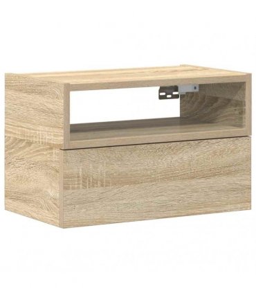 vidaXL Wall-mounted Bedside Cabinet Sonoma Oak 45x26x28.5 cm