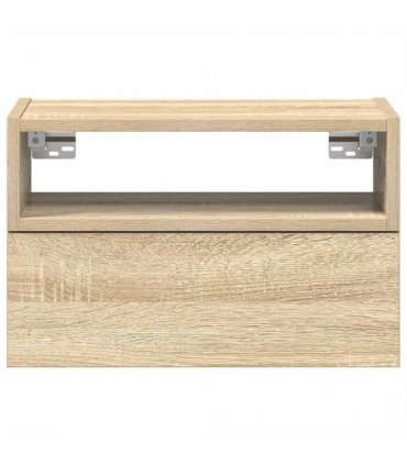 vidaXL Wall-mounted Bedside Cabinet Sonoma Oak 45x26x28.5 cm