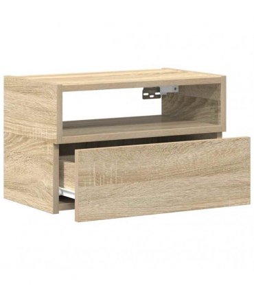 vidaXL Wall-mounted Bedside Cabinet Sonoma Oak 45x26x28.5 cm