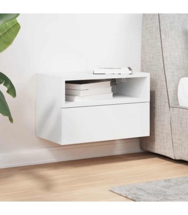 vidaXL Wall-mounted Bedside Cabinet White 45x26x28.5 cm
