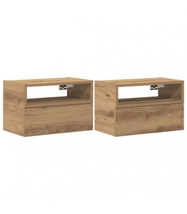 vidaXL Wall-mounted Bedside Cabinets 2 pcs Artisan Oak 45x26x28.5 cm