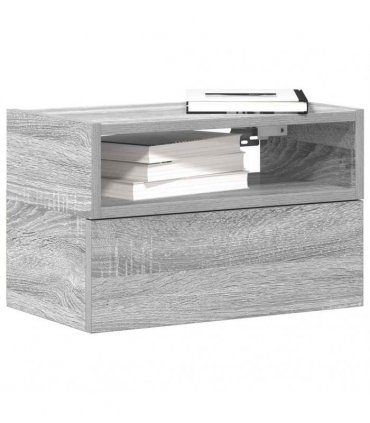 vidaXL Wall-mounted Bedside Cabinet Grey Sonoma 45x26x28.5 cm