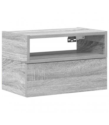 vidaXL Wall-mounted Bedside Cabinet Grey Sonoma 45x26x28.5 cm