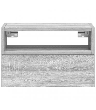 vidaXL Wall-mounted Bedside Cabinet Grey Sonoma 45x26x28.5 cm