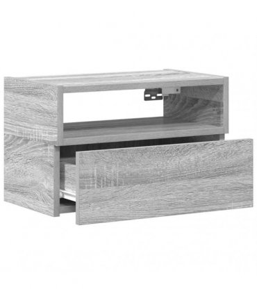 vidaXL Wall-mounted Bedside Cabinet Grey Sonoma 45x26x28.5 cm