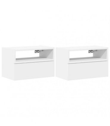 vidaXL Wall-mounted Bedside Cabinets 2 pcs White 45x26x28.5 cm