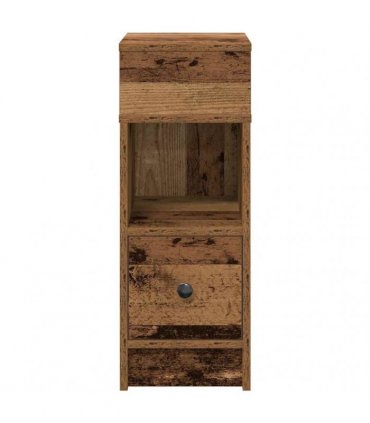 vidaXL Bedside Cabinets 2 pcs with Drawer Old Wood 25x31x66 cm