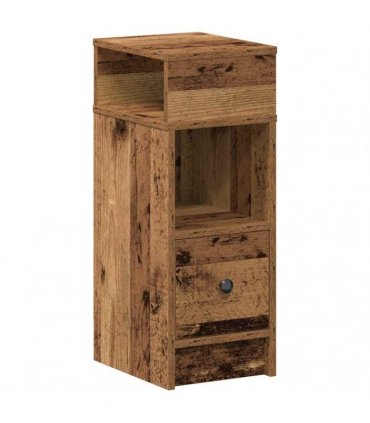 vidaXL Bedside Cabinets 2 pcs with Drawer Old Wood 25x31x66 cm