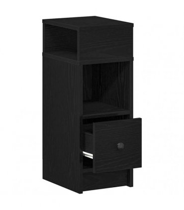 vidaXL Bedside Cabinets 2 pcs with Drawer Black 25x31x66 cm