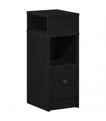 vidaXL Bedside Cabinet with Drawer Black 25x31x66 cm
