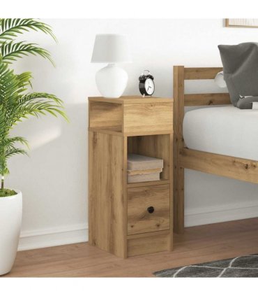 vidaXL Bedside Cabinet with Drawer Artisan Oak 25x31x66 cm