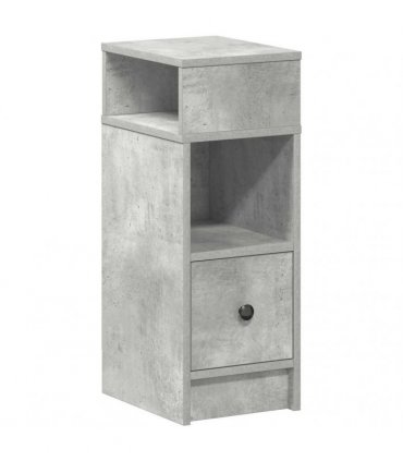 vidaXL Bedside Cabinet with Drawer Concrete Grey 25x31x66 cm