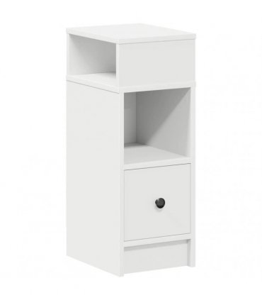 vidaXL Bedside Cabinet with Drawer White 25x31x66 cm