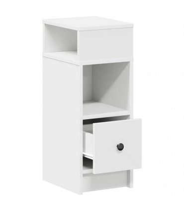 vidaXL Bedside Cabinet with Drawer White 25x31x66 cm