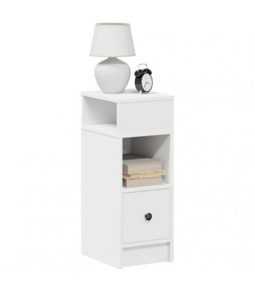 vidaXL Bedside Cabinets 2 pcs with Drawer White 25x31x66 cm