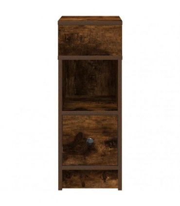 vidaXL Bedside Cabinets 2 pcs with Drawer Smoked Oak 25x31x66 cm