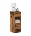 vidaXL Bedside Cabinet with Drawer Old Wood 25x31x66 cm