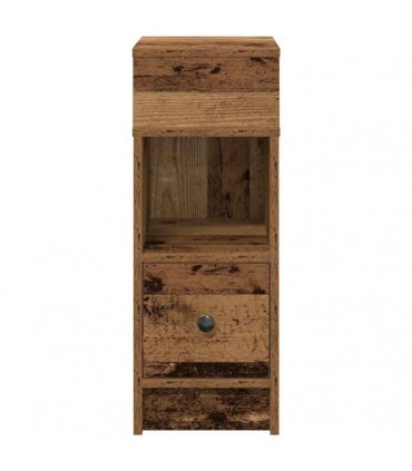 vidaXL Bedside Cabinet with Drawer Old Wood 25x31x66 cm
