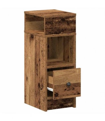 vidaXL Bedside Cabinet with Drawer Old Wood 25x31x66 cm