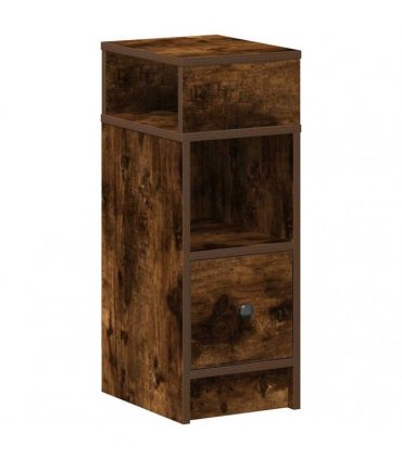 vidaXL Bedside Cabinet with Drawer Smoked Oak 25x31x66 cm