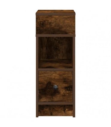 vidaXL Bedside Cabinet with Drawer Smoked Oak 25x31x66 cm