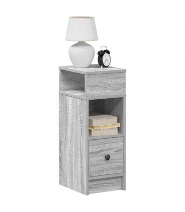 vidaXL Bedside Cabinets 2 pcs with Drawer Grey Sonoma 25x31x66 cm