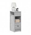 vidaXL Bedside Cabinets 2 pcs with Drawer Grey Sonoma 25x31x66 cm