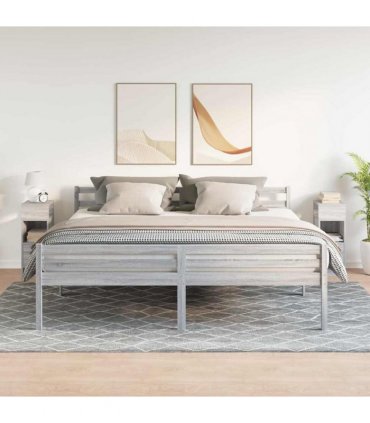 vidaXL Bedside Cabinets 2 pcs with Drawer Grey Sonoma 25x31x66 cm