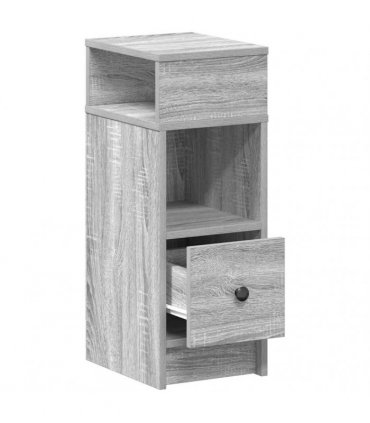 vidaXL Bedside Cabinets 2 pcs with Drawer Grey Sonoma 25x31x66 cm