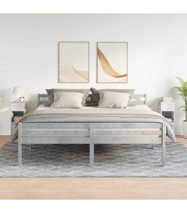 vidaXL Bedside Cabinets 2 pcs with Drawer Concrete Grey 25x31x66 cm