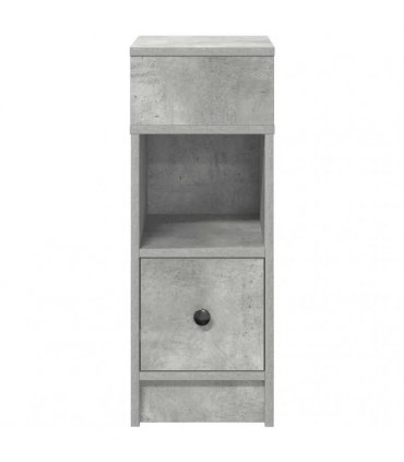 vidaXL Bedside Cabinets 2 pcs with Drawer Concrete Grey 25x31x66 cm