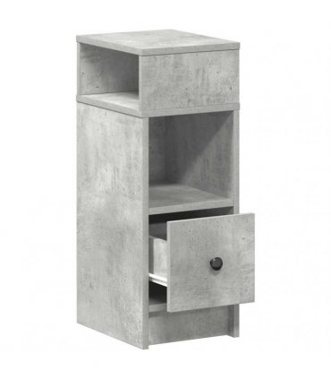vidaXL Bedside Cabinets 2 pcs with Drawer Concrete Grey 25x31x66 cm