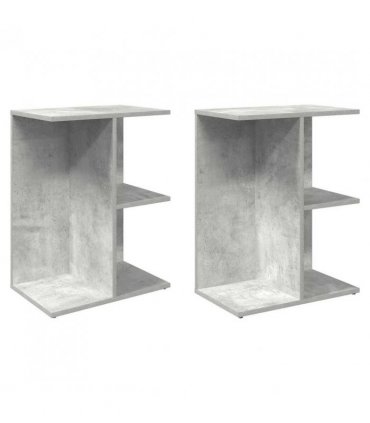 vidaXL Bedside Tables 2 pcs Concrete Grey 46.5x29x61 cm Engineered Wood