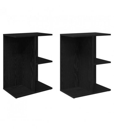 vidaXL Bedside Tables 2 pcs Black Oak 46.5x29x61 cm Engineered Wood