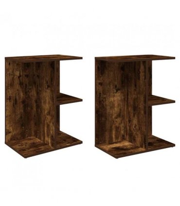 vidaXL Bedside Tables 2 pcs Smoked Oak 46.5x29x61 cm Engineered Wood