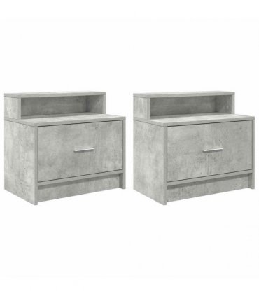 vidaXL Bedside Cabinets with Drawer 2 pcs Concrete Grey 51x31x47 cm