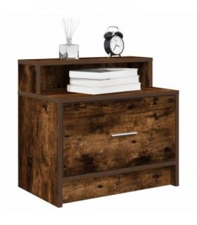 vidaXL Bedside Cabinets with Drawer 2 pcs Smoked Oak 51x31x47 cm