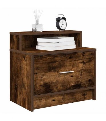 vidaXL Bedside Cabinets with Drawer 2 pcs Smoked Oak 51x31x47 cm
