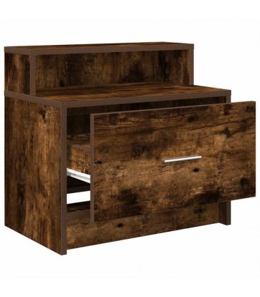 vidaXL Bedside Cabinets with Drawer 2 pcs Smoked Oak 51x31x47 cm