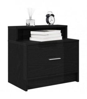 vidaXL Bedside Cabinets with Drawer 2 pcs Black Oak 51x31x47 cm