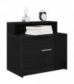 vidaXL Bedside Cabinets with Drawer 2 pcs Black Oak 51x31x47 cm