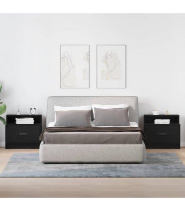 vidaXL Bedside Cabinets with Drawer 2 pcs Black Oak 51x31x47 cm