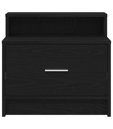 vidaXL Bedside Cabinets with Drawer 2 pcs Black Oak 51x31x47 cm