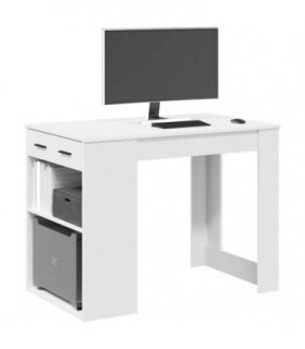 vidaXL Desk with Drawer and Shelf White 102x62x77.5 cm Engineered Wood