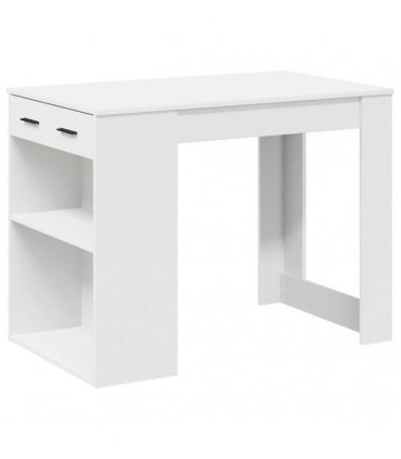 vidaXL Desk with Drawer and Shelf White 102x62x77.5 cm Engineered Wood