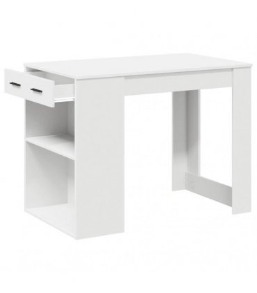 vidaXL Desk with Drawer and Shelf White 102x62x77.5 cm Engineered Wood